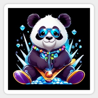 Powder Panda Adventure: Ski Vacation Delight Design Magnet